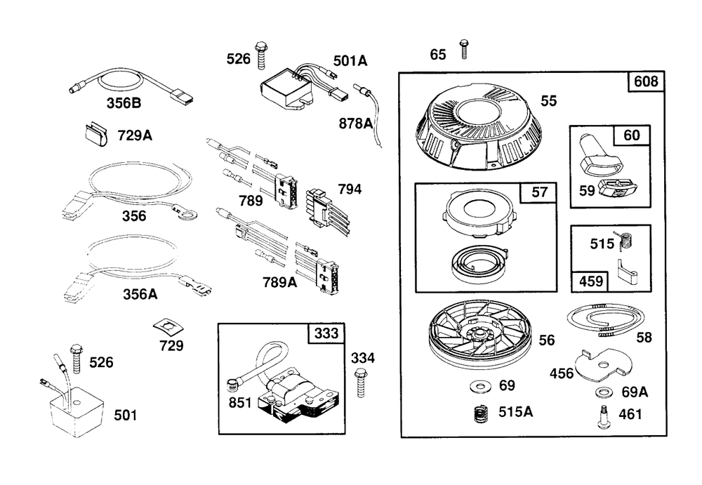 Rewind, Wires, Electrical Diagram and Parts List for 260772-0023-XX  Briggs and Stratton Engine